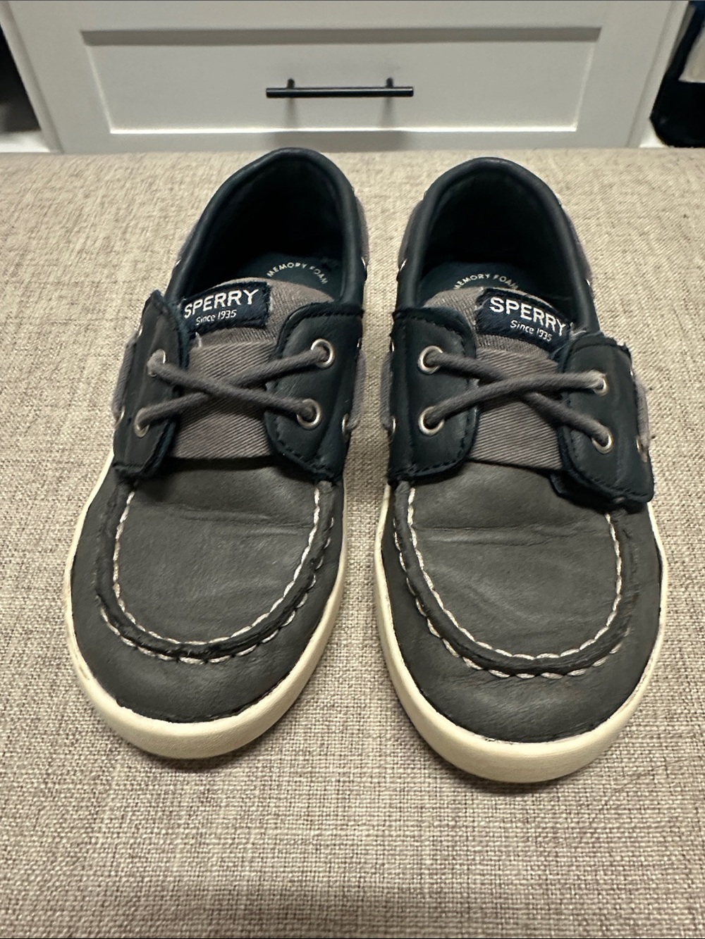 Sperry Kids Navy and White Slip-On Boat Sneakers